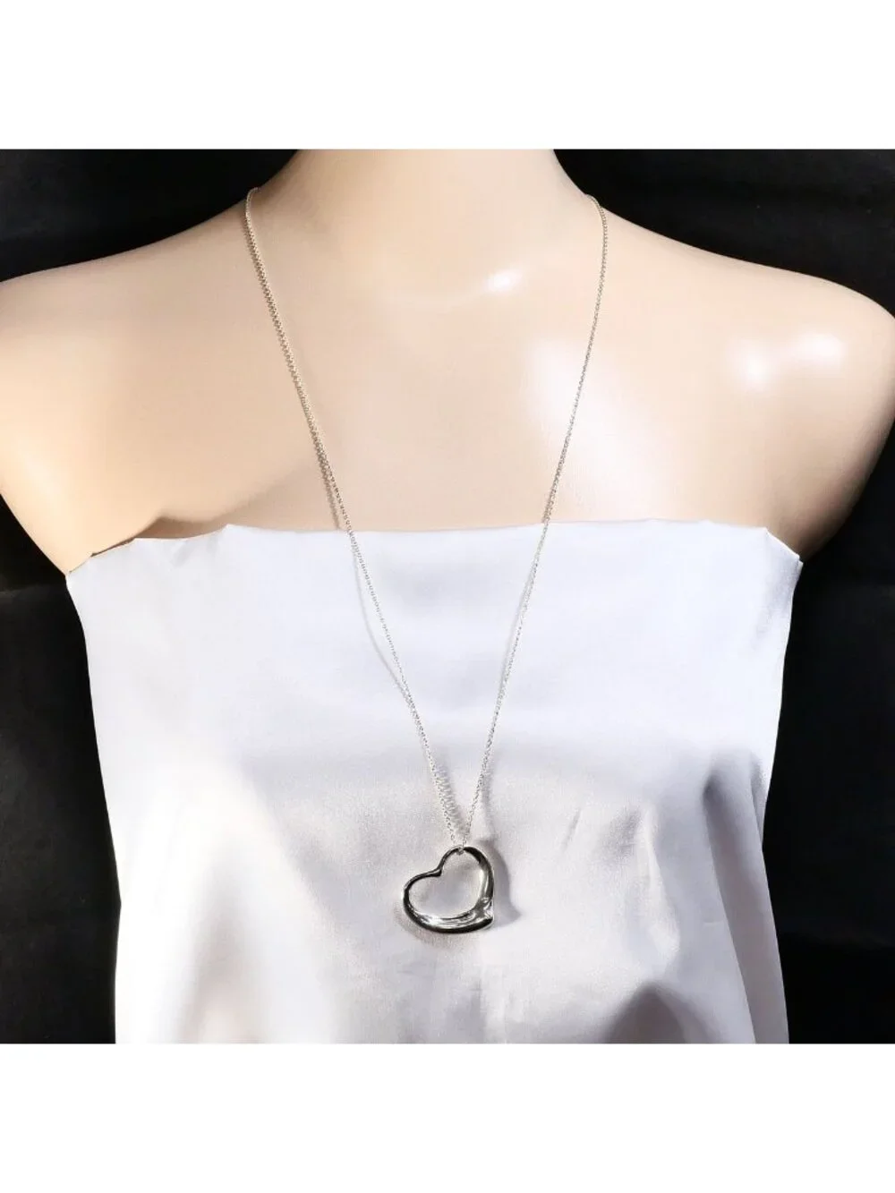 Tiffany & Co Open Heart Large 925 Sterling Silver Necklace 74